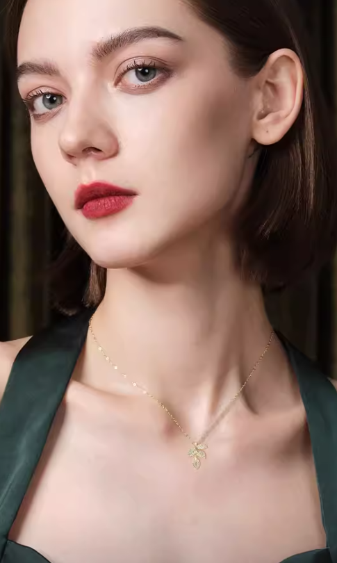 Golden Whisper Leaf Necklace